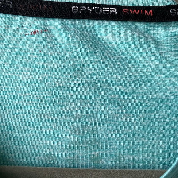 Spyder Mens Swim Rash Guard Sun Tee Shirt Size Medium Green - Picture 6 of 7